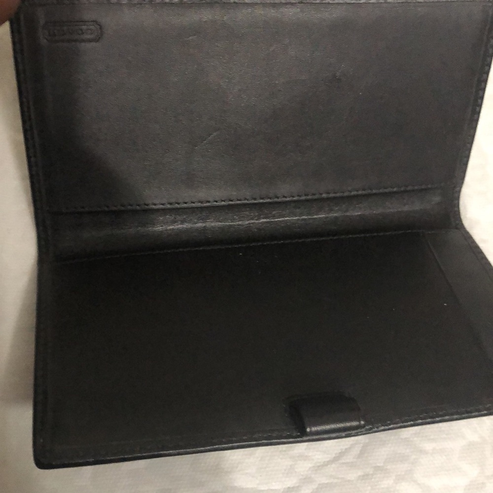 Coach Signature Jacquard Check Book Holder EUC - Picture 4 of 6